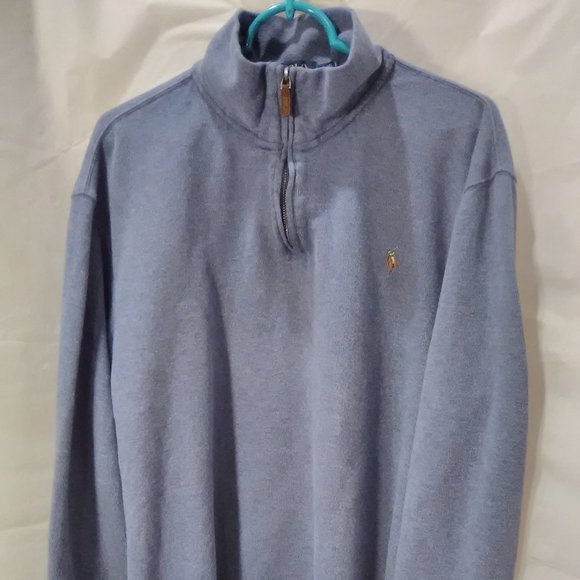 Polo Ralph Lauren Men's Quarter Zip Long Sleeve Sweater Color Blue Size … - Picture 1 of 5
